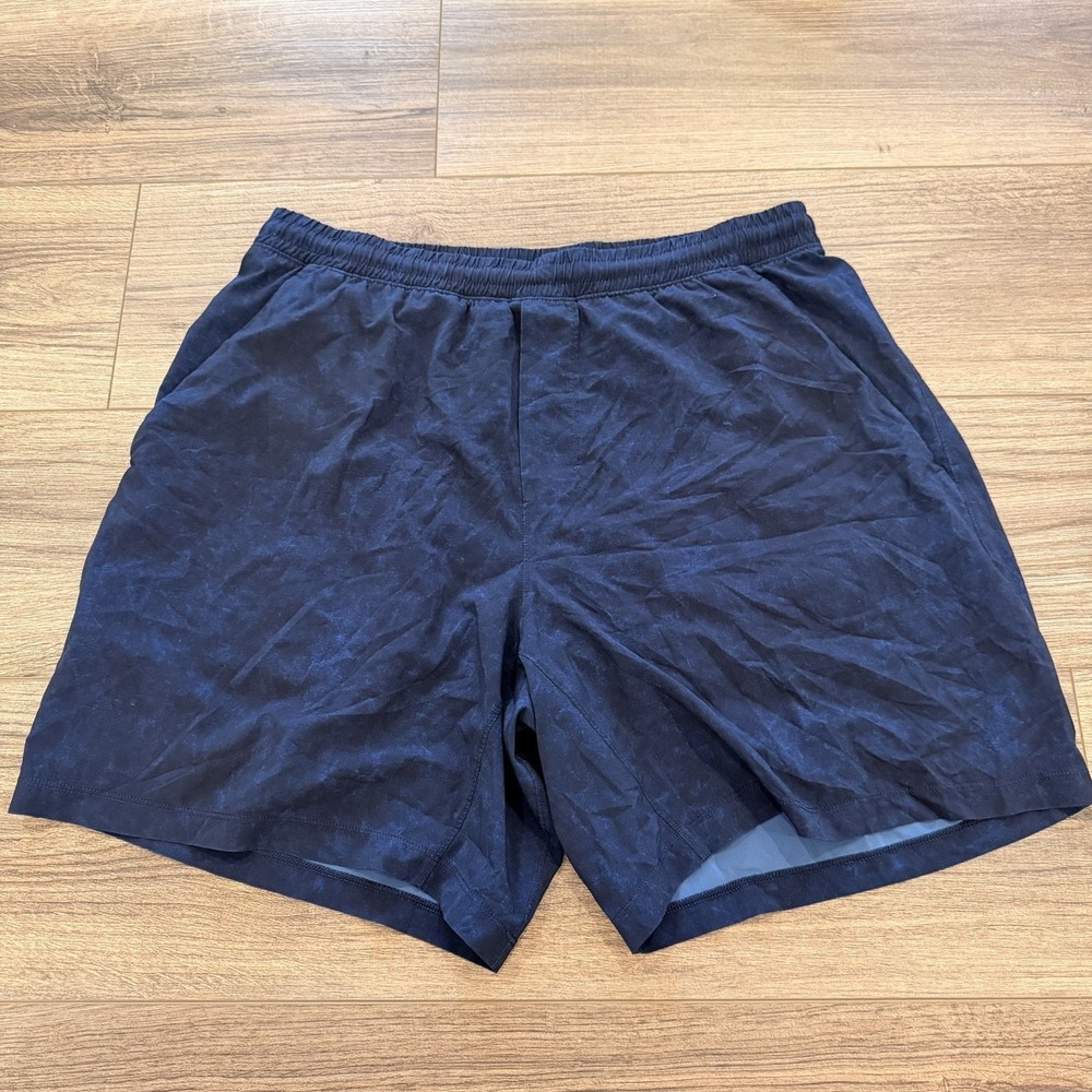 Lululemon Pace Breaker Lined Shorts Blue Mens L, 7 Inch Inseam